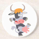 Caboteur mignon de vache à bande dessinée de danse dessous de verres