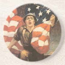 Caboteur militaire vintage dessous de verre