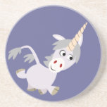 Caboteur plaisant mignon de licorne de bande dessi dessous de verres