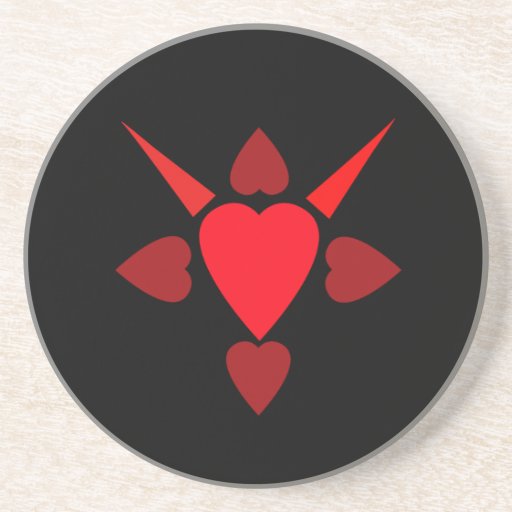 Caboteur rouge de coeurs dessous de verres