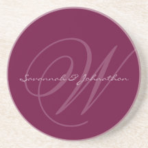 Caboteurs d'anniversaire de mariage de monogramme  dessous de verres
