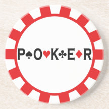 Caboteurs de jeton de poker dessous de verre