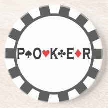 Caboteurs de jeton de poker dessous de verre