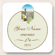 Caboteurs personnalisés d'étiquette de vin sous-bock