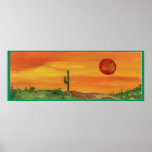 CACTUS AU COUCHER DU SOLEIL HALIMA AHKDAR POSTERS