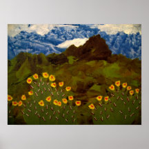 Cactus fleurissant affiche