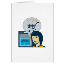 Caddie femelle de client d'Internet Carte De Vœux