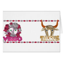 Cadeau d'amitié de zodiaque de Taureau de Vierge d Cartes