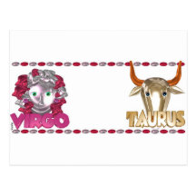Cadeau d'amitié de zodiaque de Taureau de Vierge d Carte Postale