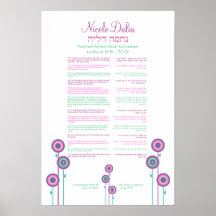 Cadeau d'art de bat mitzvah de partie de Nicole To Affiche