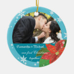 Cadeau de Noël du couple de mariage de poinsettia  Décoration Pour Sapin De Noël