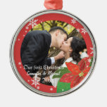 Cadeau de Noël du couple de mariage de poinsettia  Décoration Pour Sapin De Noël