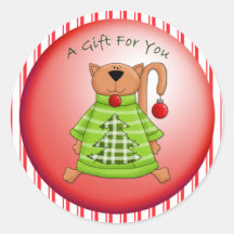 Cadeau de Noël pour vous chat lunatique de Kitty Adhésif Rond