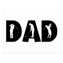 Cadeau de papa de golf carte postale