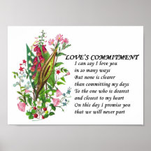 Cadeau de poème d'amour d'anniversaire de LoveComm Posters