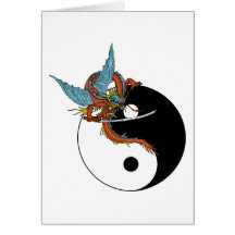 Cadeau de Yin Yang de dragon Carte De Vœux