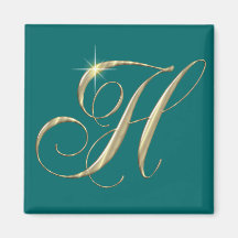 Cadeau d'initiale de monogramme de la lettre H d'o Magnets