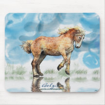 Cadeau équin belge de cheval de trait tapis de souris