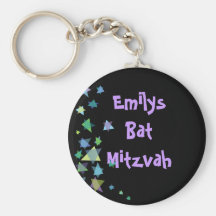 Cadeau noir de bat mitzvah de barre de porte - clé porte-clé