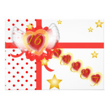 Cadeau-Personnaliser du sweet sixteen de l'amoureu Invitations