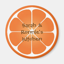 Cadeau rond d'aimant de tranche juteuse orange de 