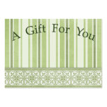 Cadeau vert de motif pour vous carte de visite
