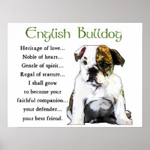 Cadeaux anglais de bouledogue posters