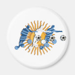 Cadeaux argentins de drapeau du soleil de football aimant pour réfrigérateur