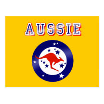 Cadeaux australiens de logo d'emblème de drapeau d cartes postales