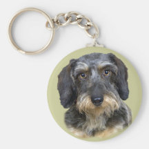 Cadeaux aux cheveux longs de portrait de teckel porte-clef