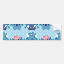 Cadeaux bleus fous de créatures d'amusement de mon autocollant pour voiture