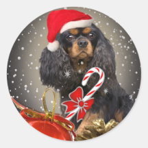 Cadeaux cavaliers du Roi Charles Père Noël Adhésifs Ronds