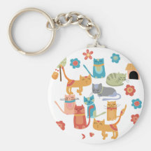 Cadeaux colorés d'impression de chats de Kitty pou Porte-clé