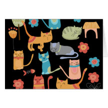Cadeaux colorés mignons de chats de Kitty pour des Carte De Vœux