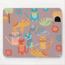 Cadeaux colorés mignons de chats de Kitty pour le  Tapis De Souris