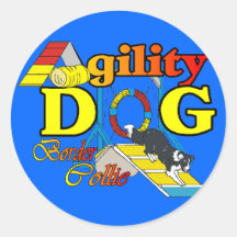 Cadeaux d'agilité de border collie autocollants