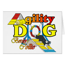 Cadeaux d'agilité de border collie cartes de vœux