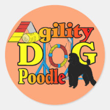Cadeaux d'agilité de caniche autocollants