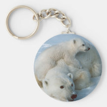 Cadeaux d'amants d'ours blanc porte-clefs