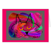Cadeaux d'art abstrait d'amoureux de les chats carte de vœux