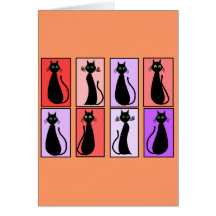 Cadeaux d'art de bruit de chats noirs carte