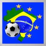 Cadeaux de ballon de football d'étoiles de la cart affiche