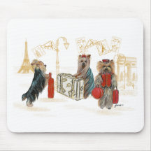 Cadeaux de déplacement de Yorkies Paris pour la fa Tapis De Souris