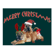 Cadeaux de Joyeux Noël de Shar-pei de Chinois Cartes Postales