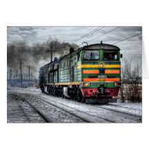 Cadeaux de locomotive diesel pour des amants de tr carte de vœux