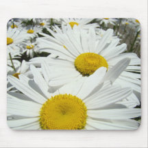 Cadeaux de marguerite blanche de mousepad de fleur tapis de souris
