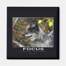 Cadeaux de motivation de loup gris aimant