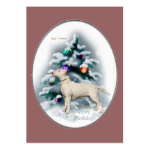 Cadeaux de Noël de bull-terrier Modèle De Carte De Visite