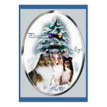 Cadeaux de Noël de chien de berger de Shetland Cartes De Visite Personnelles