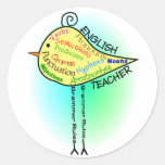 Cadeaux de "oiseau de grammaire" de professeur d'A Autocollant
